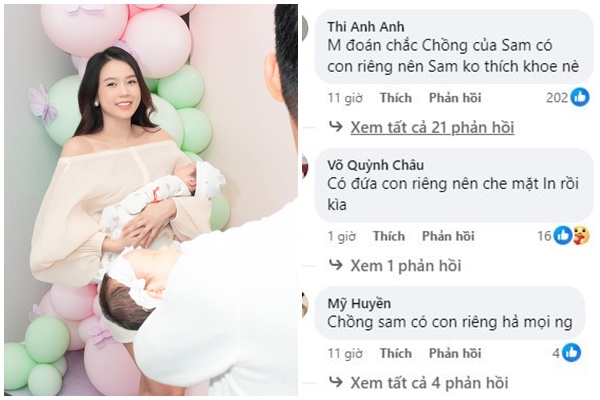 Sam vô tình để lộ ‘con riêng của chồng’ trong tiệc đầy tháng của 2 bé rồng, nhiều người vào tung bằng chứng: ‘Chung chồng nên không dám công khai’