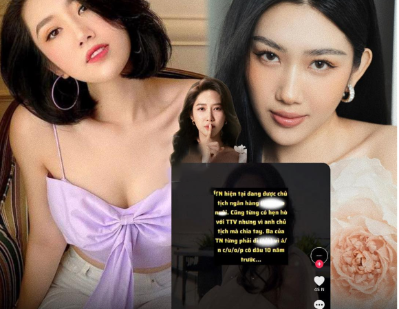 Thúy Ngân bất ngờ bị bóc phố.t trên kênh MXH với nội dung: Là Sugar baby của chủ tịch ngân hàng X, quen TTV qua đường để làm bình phong, gia đình nhieều t.ệ nạn, khiến dân tình xôn xao: “Mặt đẹp nhưng nết xấu”